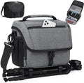 RAINSMORE Camera Bag, DSLR SLR Mirrorless Camera Case for Photographer | Waterproof Camera Sling Bag with Rain Cover & Tripod Holder Soft Padded Crossbody Camera Bag for Sony Canon Nikon Fujifilm by RAINSMORE