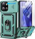 Taisairu for Motorola Moto G Power 2026/G Power 2025 Case with Screen Protector & Slide Camera Lens Cover, Built-in Ring Stand Cover for Moto G Power 2025/Moto G Power 2026 Case (Green) by Taisairu