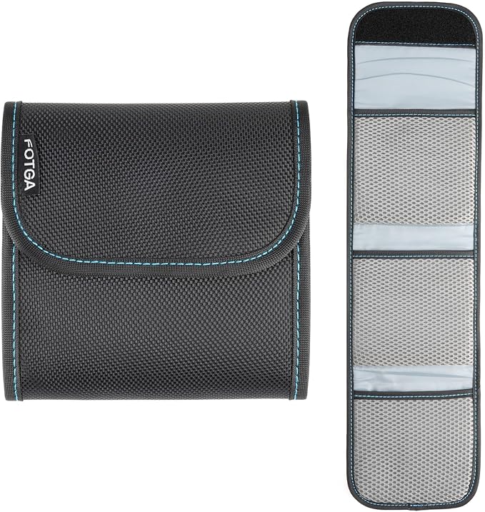 FOTGA 3-Pocket Filter Wallet, Holds Up to 95mm Circular & 100x100mm Square Filters, Waterproof, Durable with Belt Loop by FOTGA