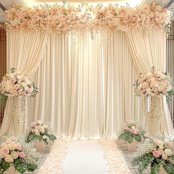 10x10 Champagne Backdrop Curtain for Parties Wedding Baby Shower Wrinkle Free Photo Curtains Backdrop Drapes Fabric Decoration for Bridal Shower 5ft x 10ft,2 Panels - Image 9