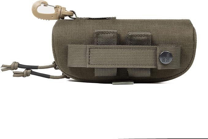ONETIGRIS Hard Shell Sunglasses Case MOLLE Tactical Eyeglasses Pouch | Fits Most Regular Glasses, 1000D Nylon Glasses Case, Shockproof & Crush-Proof PP Liner, Inner Pocket, Two Way Zipper - Image 2