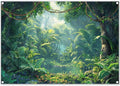 Fabric 7x5ft Jungle Forest Photography Backdrop Rainforest Banner | Tropical Natural Scenery River Background, Summer Adventure Party Decorations, Kids Adult Photo Props, Polyester, Grommets by ZTHMOEBACKDROP