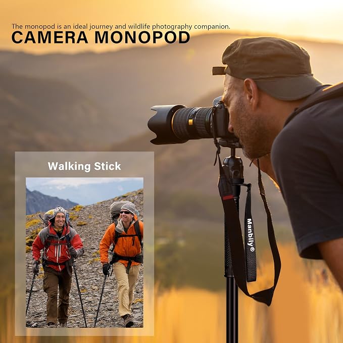65-Inch Camera Monopod, 5 Sections Aluminum Travel Monopod for Canon Nikon Sony DSLR Cameras Video Camcorder, Compact Portable Lightweight（E-222） (Red) - Image 6