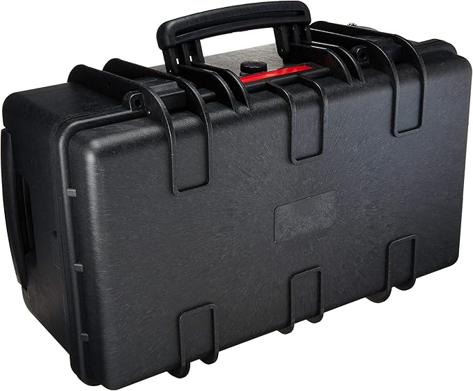 Amazon Basics Hard Protective Camera Case with Wheels, Large, Black, 22"L x 14"W x 9.8"H by AmazonBasics