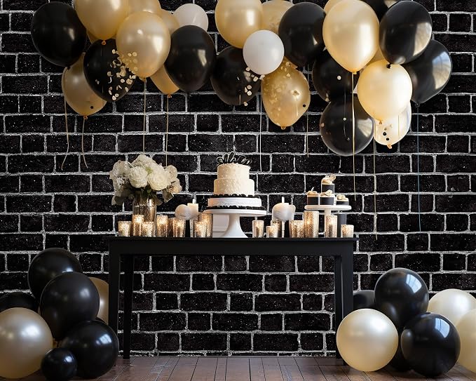 10 x 8ft Black Brick Wall Backdrop Fabric Brick Photo Background | Large Polyester Brick Backdrop Cover for Photoshoot Home Fireplace Decoration, Newborn Birthday Party Decor - Image 4