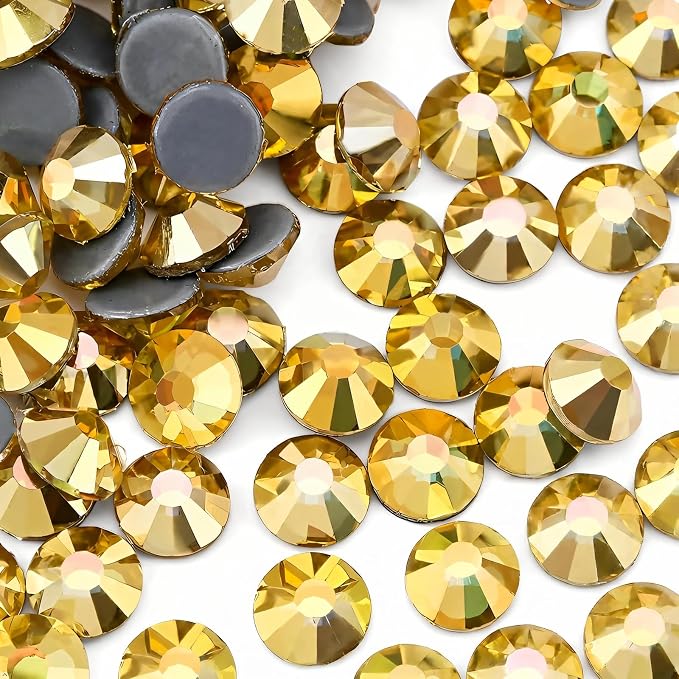 Jollin Hotfix Rhinestones Flatback Crystal 2.8mm SS10, Metallic Sunshine | 2880pcs Hot Fix Crystals Glass Rhinestones for Bedazzling, Crafting, Clothes, Shoes & Accessories DIY Decoration by Jollin