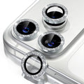 Misea Compatible for iPhone 17 Pro/iPhone 17 Pro Max Camera Lens Protector | 9H Tempered Glass Ultra HD Bling Camera Screen Protector Cover Metal Individual Ring Decoration Accessories, Silver Glitter by Misea
