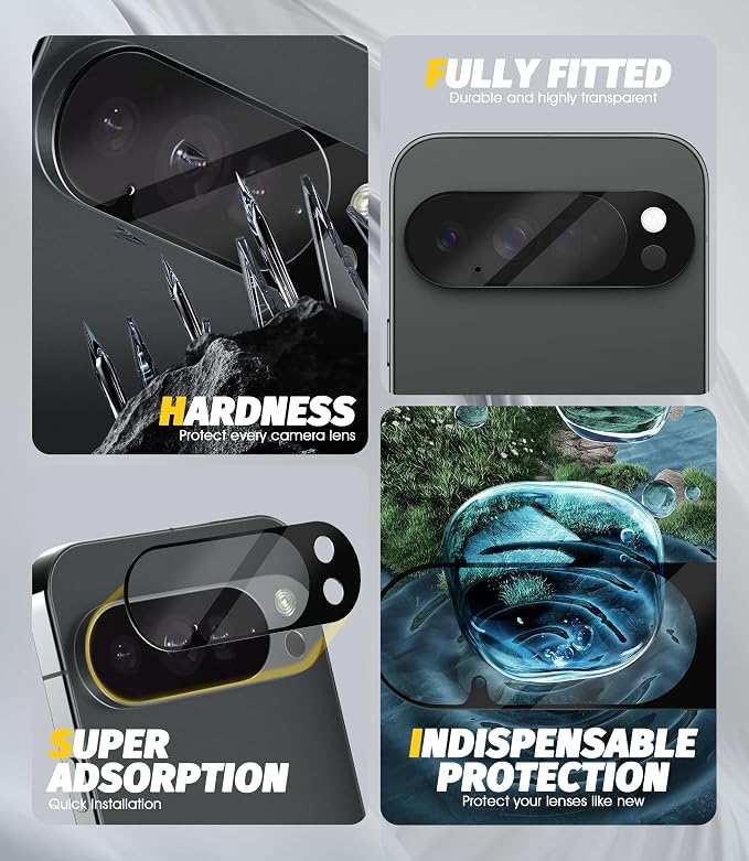 Orzero (5 Pack) Camera Lens Protector for Google Pixel 10 Pro XL, Protector de Cámera Tempered Glass 9H Precise Camera Cutouts Anti-Scratch Does Not Affect Night Shots and Flash - Image 4
