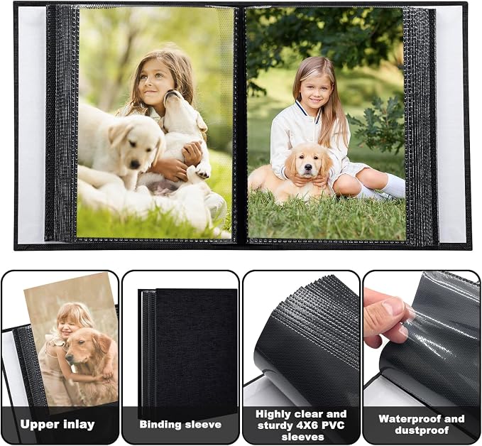 Photo Album 4x6 100 Pockets for Wedding Gifts,Linen Hardcover Picture Albums for Family Anniversary Baby Vacation Pictures - Image 6