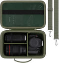 khanka Camera Case for Canon EOS Rebel R6 V/T7/T100/T6/R50/R100/R5/R7/R8/R6 Mark II/SL3 DSLR Camera,Travel Carrying Case for Canon EOS Rebel Camera and 18-55mm/18-45mm Lens(Military Green Case) by khanka
