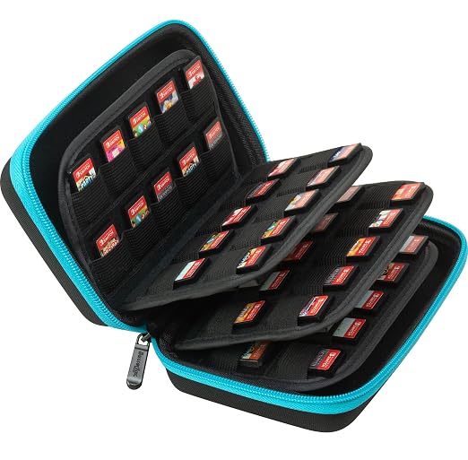 ButterFox 80 Switch Game Case for Nintendo Switch, Switch Game Card Storage Holder or SD Memory Card Case (80 Turquoise/Black) by ButterFox