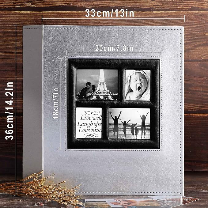 Ywlake Photo Album 4x6 600 Pockets Photos, Extra Large Capacity Family Wedding Picture Albums Holds 600 Horizontal and Vertical Photos Silver - Image 5