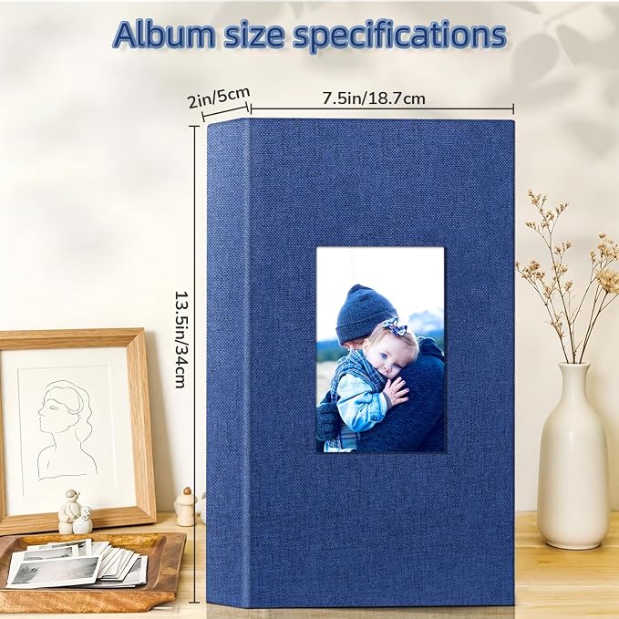 popotop Photo Album 4x6-300 Photos Linen Cover Photo Books with 300 Horizontal Pockets,Slip-in Picture Albums for Family Wedding Anniversary Baby Vacation Pictures - Image 4