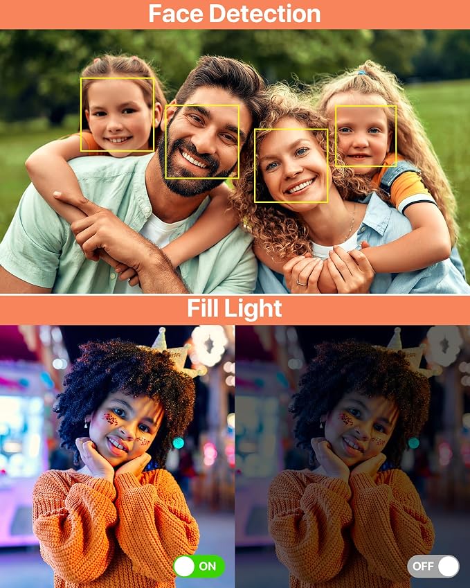 Digital Camera, Latest FHD 1080P Digital Camera for Teens with SD Card Anti Shake Point and Shoot Cameras Portable 16X Zoom Compact Small Cameras for Kids Boys Girls Seniors with Wrist Strap - Image 7