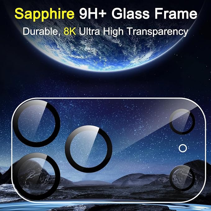 Ferilinso 6Pack Camera Lens Protector for iPhone 17 Pro Max, Tempered Glass | 9H+ Hardness, Military-Grade Shatterproof Camera Cover, Case Friendly, HD, Anti-Scratch, No Flash Glare for Night Shooting - Image 4
