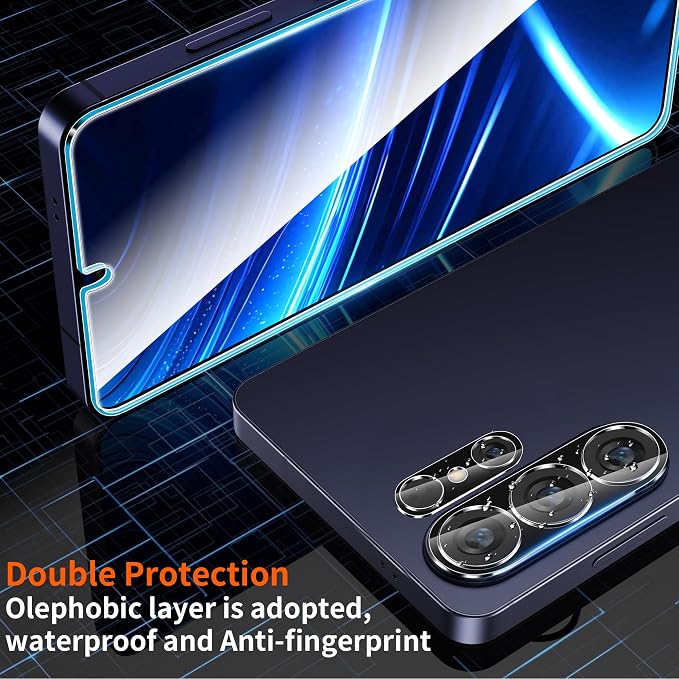 letosan 3 Pack for Samsung Galaxy S26 Ultra Screen Protector Tempered Glass + 2 Sets Camera Lens Protector, Military Grade Shatterproof, 9H+ Hardness, Auto Alignment Frame 6.9 Inch - Image 8