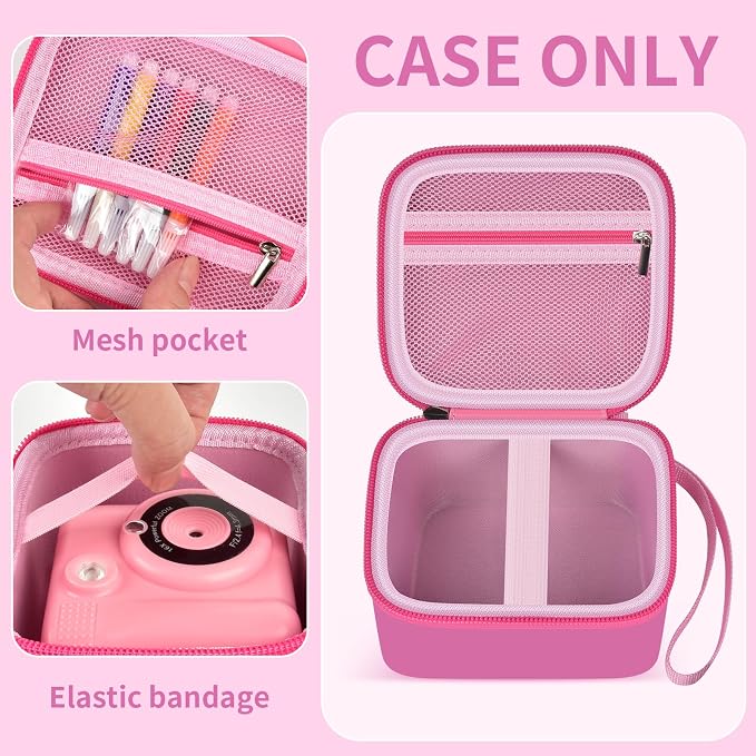 PAIYULE Kids Instant Print Camera Case for ESOXOFFORE for Dylanto | Hard Shell,Mesh Pocket,Wrist Strap,for Gofunly,for GREENKINDER,for DUDUDRAGON,for Zostuic,for Careenoah (Box Only)SkyBlue - Image 3