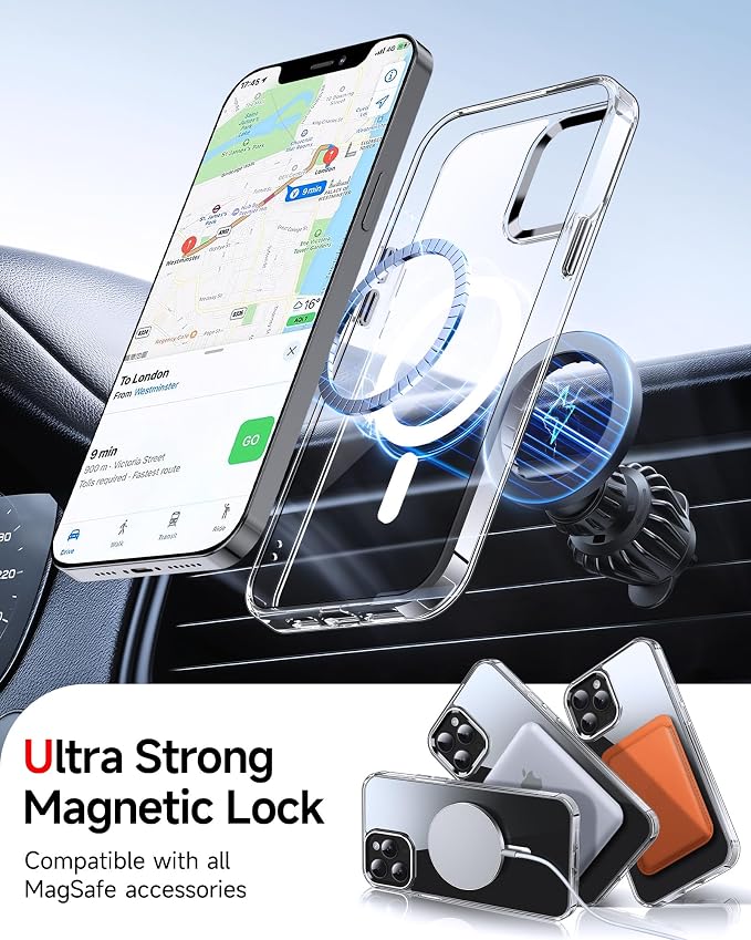 LeYi for iPhone-12-Pro-Max Case Clear: Compatible with Magsafe[ Screen Protector X2+ Camera Cover X2] iPhone12 Promax Cases Funda para i 12Pro Max Magnetic Protective Heavy Duty Slim, Transparent - Image 4