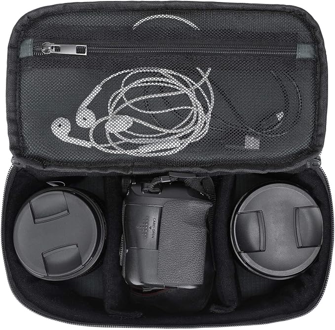 S-ZONE Water Resistant Camera Insert Bag with Sleeve Camera Case | Thicker Padding,Detachable Dividers,Fits in Backpack or Messenger Bag - Image 5