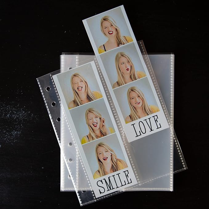 Photo Album For 2X6 Photo Booth Slip In Strips And 4X6 Pictures - 6 Ring Notebook Binder With 20 2 By 6 Sleeves - Fits 80 Photobooth Prints (PHOTO SLEEVES, 2X6) - Image 6