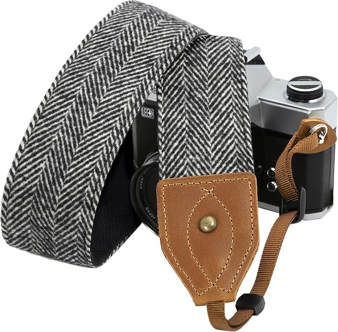 Padwa Lifestyle 2" Wide Classic Crazy Horse Art Cowhide Head Cotton Camera Straps for Photographers by PadwaLifestyleCameraStrap