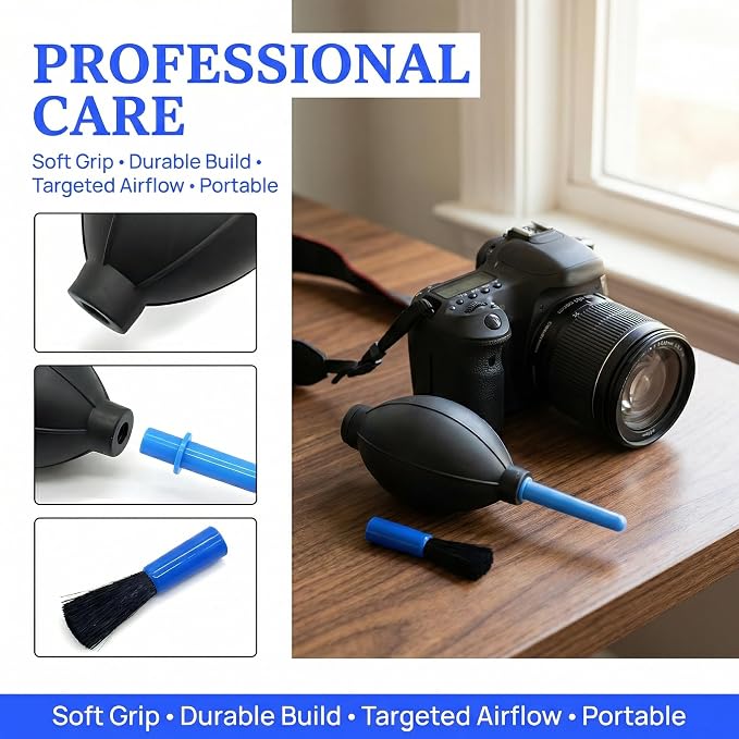 Camera Air Blower Bulb Cleaner with Soft Brush Hand Squeeze Puffer Pump for Lens Watch and Electronics Rocket Squeezer Can Cleaner for Cameras Filters and Precision Dust Removal Tools - Image 5
