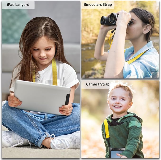 FIEIL Adjustable Shoulder Strap, Nylon Camera Strap, Comfortable Neck Strap for iPad, Cellphone Tablet, Camera, Laptop, Binocular, Luggage Bag (Bright Yellow Universal Lanyard) - Image 3