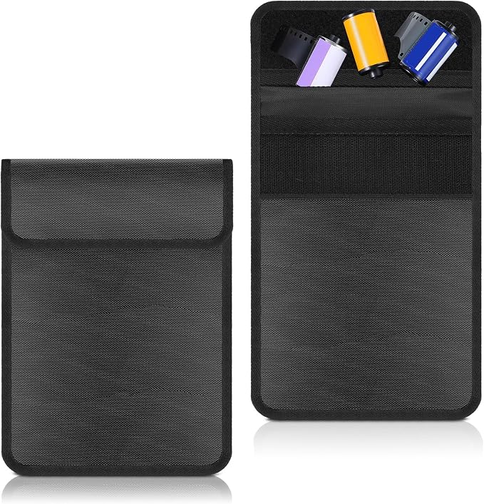 2 Pieces 711-11b Filmguard Bag Waterproof Storage Carrying Case Xray Proof Bags Film X-Ray Protector Radiation-resistant Bag for Photographers Tourists Travelers, Black, Small by Cosblank