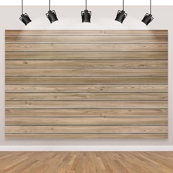 7 X 5 Ft Wood Backdrop Rustic Wooden Wall Photo Background | Brown Vintage Polyester Fabric Photo Background for Holiday Party Wedding Graduation Home Decoration Photo Booth Prop Banner - Image 2