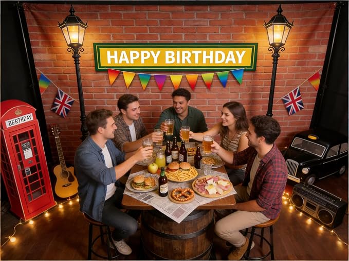 7x5ft Backdrop for Birthday Party Decorations | Large Red Brick Wall Photography Background - High-Definition Elmo Theme Banner for Cake Table Decor, Photo Studio Props - Image 6