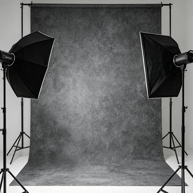 8x10 ft Vintage Grey Photo Backdrop,Classic Abstract Texture Gray Black Photography Background,Screen for Professional Studio Portraits,Headshots,Video,Product Shoot,and Party Events - Image 3