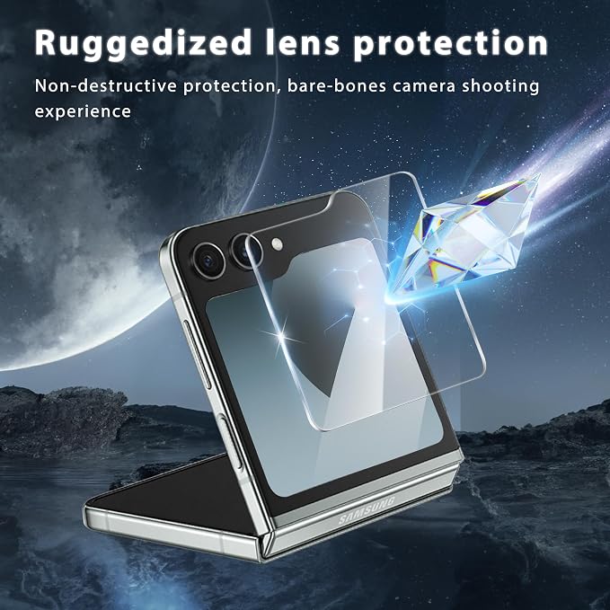 2 Pack for Samsung Galaxy Z Flip 6 / Z Flip 7 FE Screen Protector | 2 Pack Front Tempered Glass With Installation Frame,Support Fingerprint Unlock, Touch Sensitive, Anti-Scratch, Case Friendly - Image 5