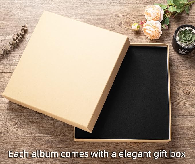Large Photo Album Self Adhesive 4x6 5x7 3x5 8.5x11 Scrapbook Magnetic Album DIY Scrap Book Length 13 x Width 12.8 (Inches) 120 Sticky Pages Linen Cover DIY Photo Album (Black) - Image 6
