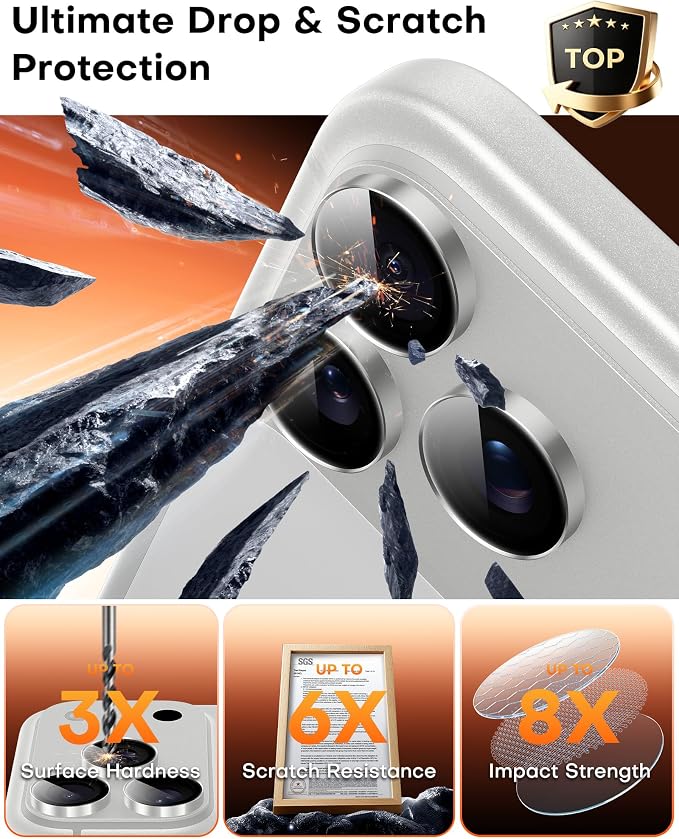 TOCOL Camera Lens Protector for iPhone 17 Pro Max/iPhone 17 Pro Tempered Glass HD Individual Scratch Resistant Camera Cover Accessories Case Friendly 2 Pack（Gray） - Image 4