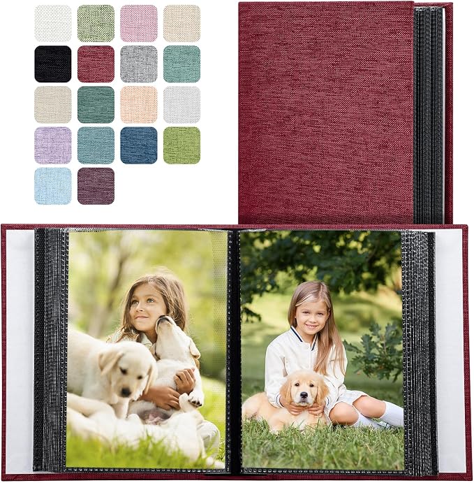 Photo Album 4x6 100 Pockets for Wedding Gifts,Linen Hardcover Picture Albums for Family Anniversary Baby Vacation Pictures - Image 2