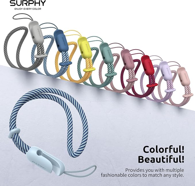 SURPHY 2 Pack Phone Lanyard, Phone Wrist Strap for Case, Camera Wrist Strap | Ultra-Light 2-Color Braided Phone Strap, Cellphone Charm Strap, Anti-Lost Wrist Lanyard for Women and Men, Cloud Blue Gray - Image 7
