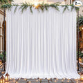 8ftx10ft Wrinkle Free White Backdrop Curtain - 10 Feet Photography Backdrop Drapes, Silky Polyester Back Drop Cloth for Wedding Baby Shower Balloon Arch Background by Unknown