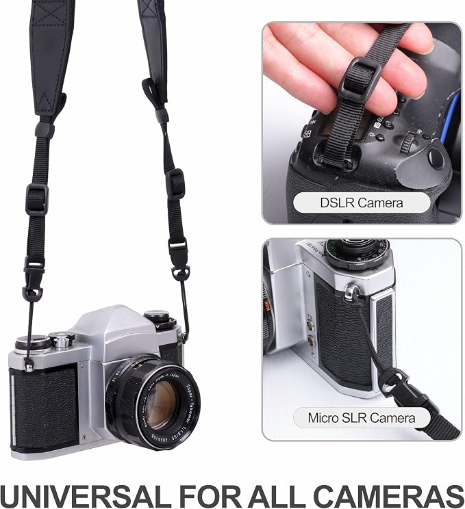 Padwa Lifestyle Adjustable Camera Strap - 1.5" Full Grain Leather Ends Camera Straps for Photographers, Adjustable Neck Shoulder & Crossbody Nylon Strap Quick Release for Cameras and Binoculars - Image 6