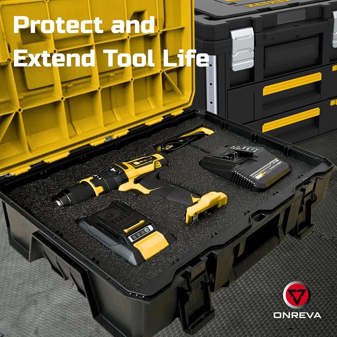 ONREVA Tool Box Foam Organizer 16x12x2 inch 3Pack, Kaizen Sheets for Pro Tool Control, Custom Tool Shadow Inserts for Cases & Drawers, High Density Polyethylene Foam, Black with Yellow - Image 7