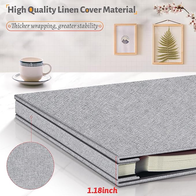 Artfeel Photo Album Self Adhesive Scrapbook,Large Photo Book for 4x6,5x7,8x10 Pictures,DIY Album for Baby Wedding Family Travel Birthday,with Metallic Pen and Scraper - Image 5