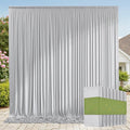 40ft x 10ft Wrinkle Free Silver Backdrop Curtains for Parties, 8 Panels 5x10ft Thick Fabric Silver Backdrop Drapes for Wedding Party Background Birthday Decoration by ENJOYYOURPARTY