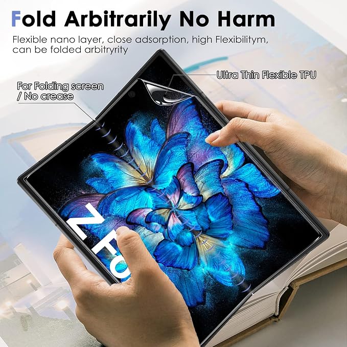 Fotbor [3+3+3 Pack Screen Protector for Samsung Galaxy Z Fold 7, Flexible EPU Inner Screen Film, 9H Tempered Glass Back & Camera Lens Protector, Auto-Repair, Anti-Scratch, High Definition - Image 2