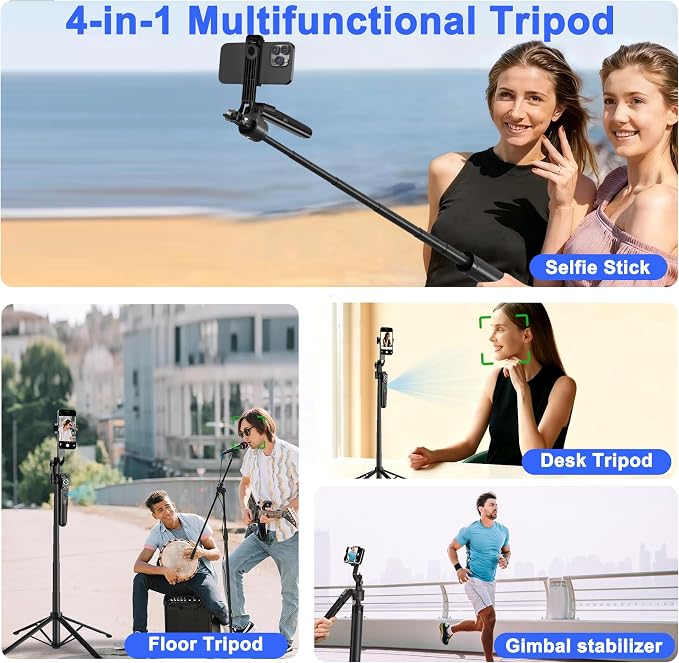 Auto Face Tracking Tripod for iPhone with Light 70.9” Selfie Stick Tripod Stand Follows Your Movement 360°Phone Camera Tripod with Wireless Remote for Content Creator Vlog Live Stream Video Recording - Image 5