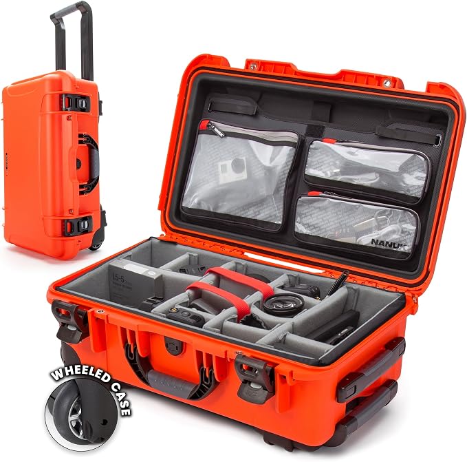 NANUK 935 Pro Photo Kit Camera Case, Waterproof Wheeled Hard Case, Carry-On | 22' x 14' x 9' - Dustproof, Padded Dividers, Impact Resistant, Airline Carry-On Approved by NANUK