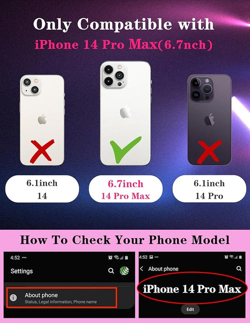 (2in1 for iPhone 14 Pro Max Case UFO for Women Cute Aliens Phone Cover Cool Universe Pattern Design with Slide Camera Cover Protective Fashion Boys Teens Cases for 14 ProMax 6.7'' - Image 2