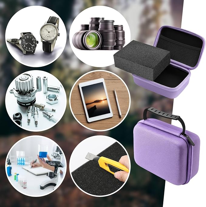 Relaxweex Hard Case with Foam, 7.1 X 4.7 X 3.1 Inch, Purple | EVA Waterproof Shockproof Case, Customizable Foam for Camera Electronics Instruments, Digital Products, with Knife - Image 7