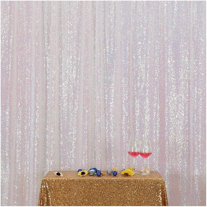 Poise3EHome 5FT x 7FT Iridescent Sequin Photography Backdrop Curtain for Party Decoration by Poise3EHome