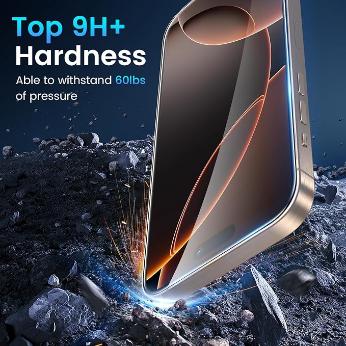 Fotbor for 3Pack iPhone 16 Pro Max Screen Protector with 3Pack Camera Lens Protector, 9H+ Tempered Glass Easy Installation Kit, Case Friendly iPhone 16 Promax - Image 2