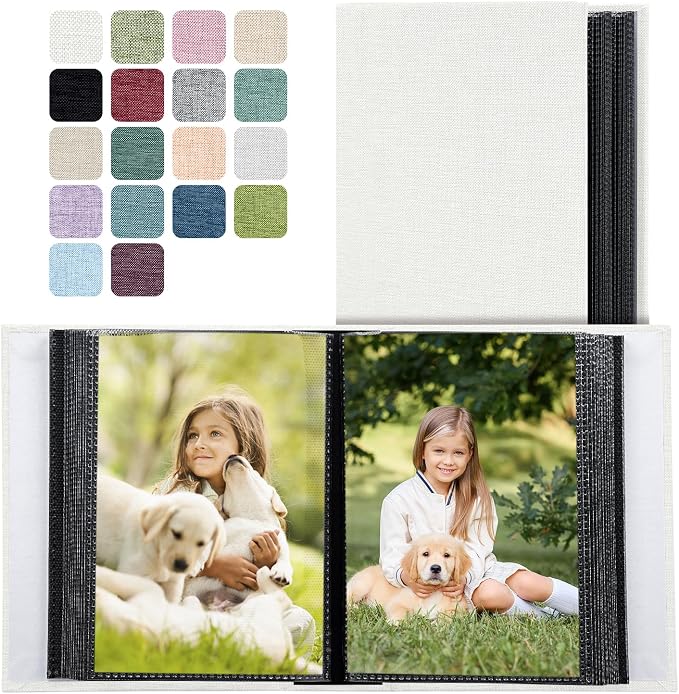 Photo Album 4x6 100 Pockets for Wedding Gifts,Linen Hardcover Picture Albums for Family Anniversary Baby Vacation Pictures - Image 2