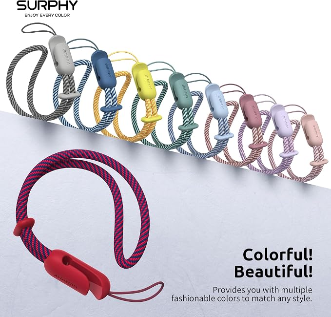SURPHY 2 Pack Phone Lanyard, Phone Wrist Strap for Case, Camera Wrist Strap | Ultra-Light 2-Color Braided Phone Strap, Cellphone Charm Strap, Anti-Lost Wrist Lanyard for Women and Men, Red Gray - Image 7